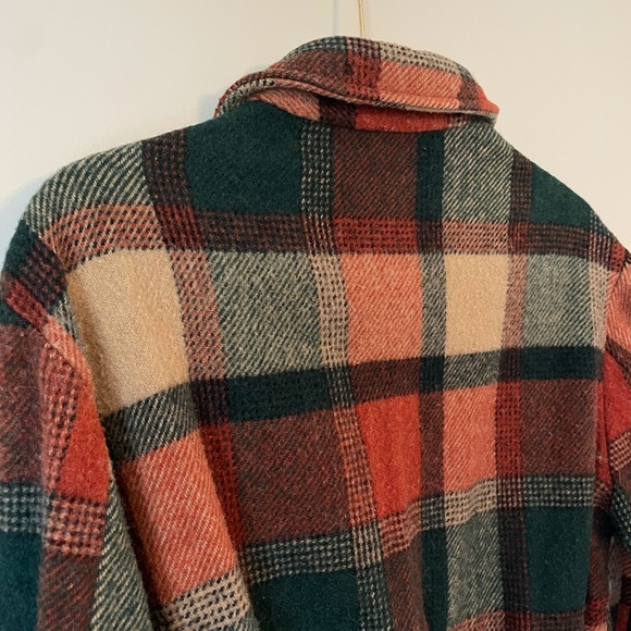 Vintage Plaid Bomber Jacket Fox Knapp Cropped Lumberjack Cabincore Retro 60s 70s - Picture 11 of 12